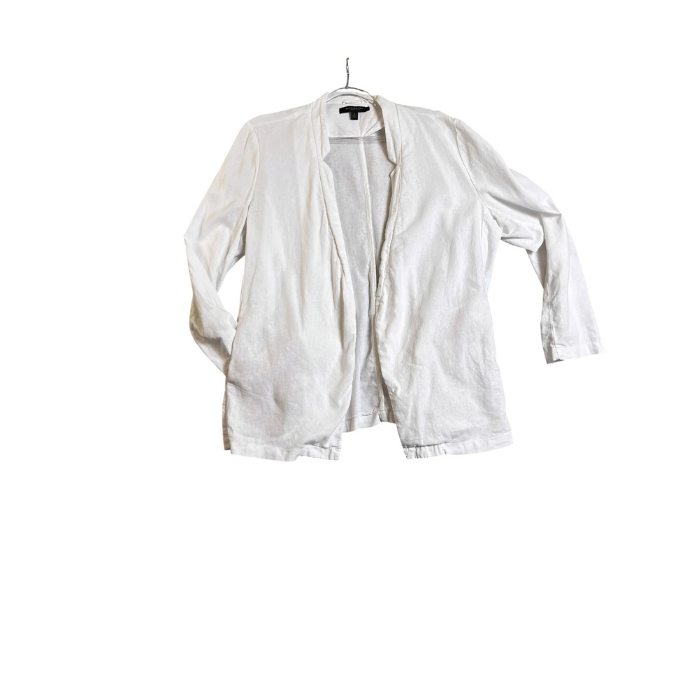Marc New York Andrew Marc White Linen Blend Open Front Blazer Jacket XL